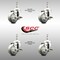 Service Caster 3 Inch 316SS Gray Polyurethane Swivel 10mm Threaded Stem Caster Set Brake SCC-SS316TS20S314-PPUB-TLB-M1015-4 - alternate 1